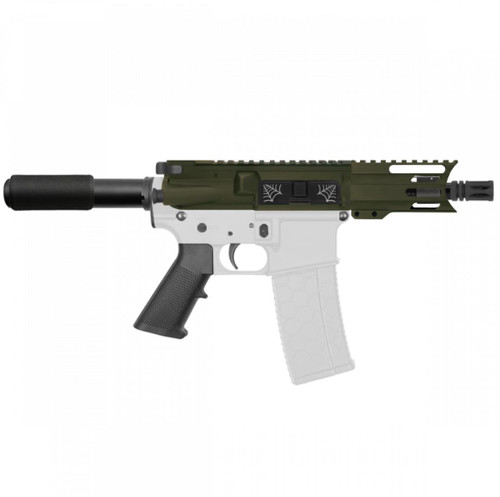 MCS AR-15 5.56 NATO 5'' SPIDER PISTOL KIT - FORGED UPPER WITH 4'' HANDGUARD OD GREEN  MCS AR-15 5.56 NATO 5'' SPIDER PISTOL KIT - FORGED UPPER WITH 4'' HANDGUARD OD GREEN
