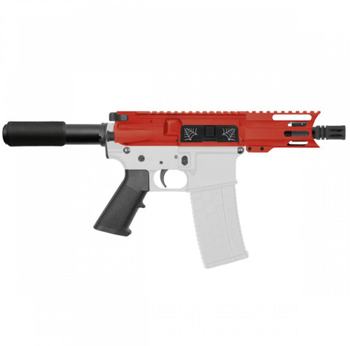 MCS AR-15 5.56 NATO 5'' SPIDER PISTOL KIT - FORGED UPPER WITH 4'' HANDGUARD RED  MCS AR-15 5.56 NATO 5'' SPIDER PISTOL KIT - FORGED UPPER WITH 4'' HANDGUARD RED