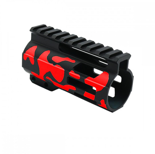 MCS CERAKOTE CAMO AR-15 4" M-Lok Super Slim Free Float Handguard Black and Red  MCS CERAKOTE CAMO AR-15 4" M-Lok Super Slim Free Float Handguard Black and Red