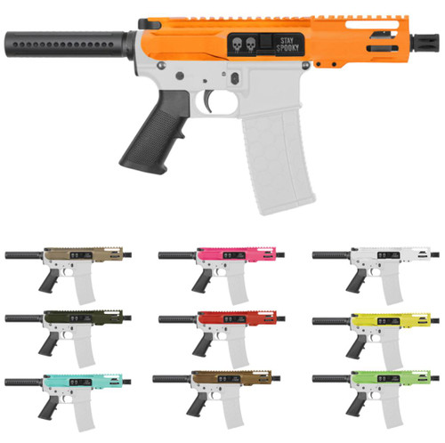 MCS AR-15 5.56 NATO 5'' SPOOKY PISTOL KIT  BILLET UPPER WITH 4'' HANDGUARD - CERAKOTE COLORS  MCS AR-15 5.56 NATO 5'' SPOOKY PISTOL KIT  BILLET UPPER WITH 4'' HANDGUARD - CERAKOTE COLORS