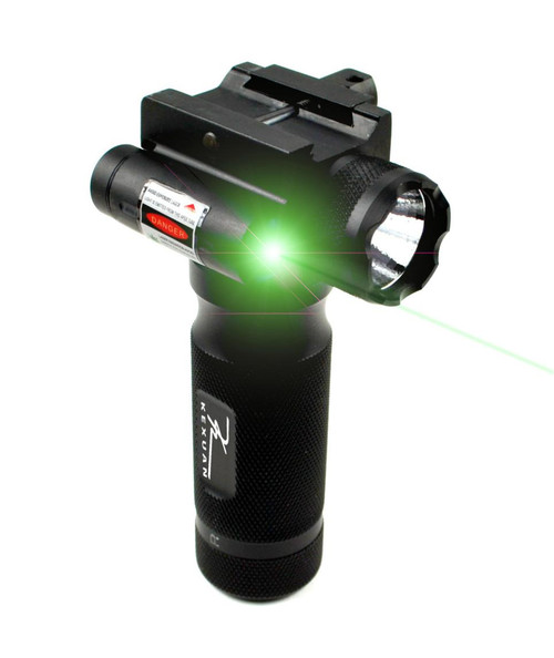 MCS Tactical LED Aluminum Front Grip Flashlight and Green Laser Sight Combo  MCS Tactical LED Aluminum Front Grip Flashlight and Green Laser Sight Combo