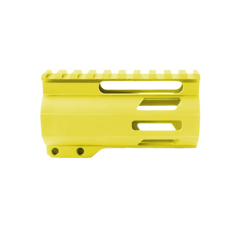 MCS Cerakote Lemon Yellow AR-15 4" M-Lok Super Slim Free Float Handguard W/ 2" & 3" M-Lok Rail Sections 