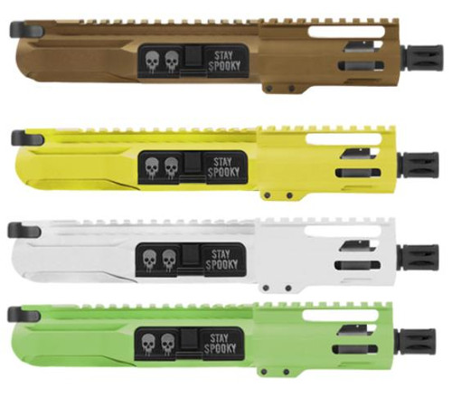 MCS AR-15 5.56 NATO 5'' SPOOKY PISTOL FORGED UPPER WITH 4'' HANDGUARD AND BCG - CERAKOTE NEON COLORS 
