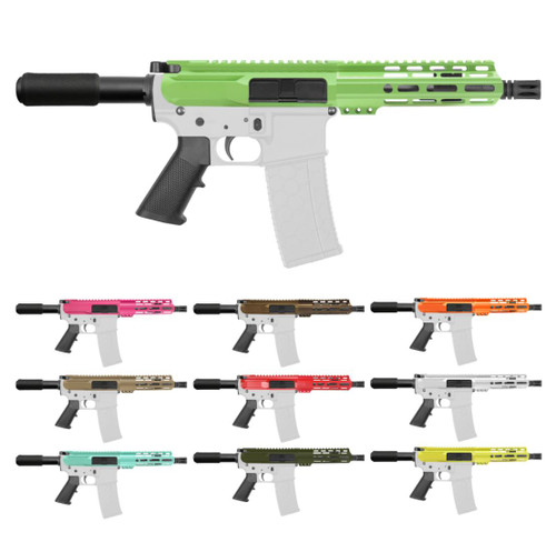 MCS AR-15 5.56 NATO 7.5'' PISTOL KIT - BILLET UPPER WITH 7'' HANDGUARD - COLOR SET BILLET UPPER AND HANDGUARD OPTIONS  MCS AR-15 5.56 NATO 7.5'' PISTOL KIT - BILLET UPPER WITH 7'' HANDGUARD - COLOR SET BILLET UPPER AND HANDGUARD OPTIONS