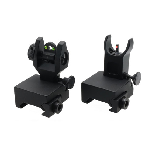 MCS Fiber Optics Flip Up Front & Rear Sights with Red and Green Dots - V2  MCS Fiber Optics Flip Up Front & Rear Sights with Red and Green Dots - V2