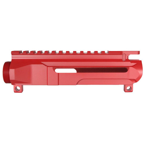 MCS AR-15/47/9/300 Custom Lightweight Side Cut Billet Upper Receiver - Cerakote Red ( Made In USA )  MCS AR-15/47/9/300 Custom Lightweight Side Cut Billet Upper Receiver - Cerakote Red ( Made In USA )