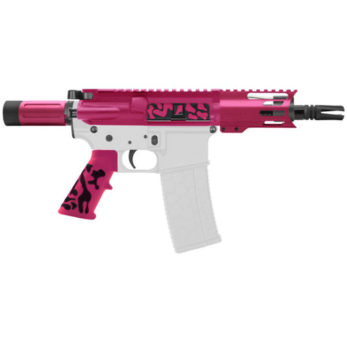 MCS AR-15 5.56 NATO 5'' PISTOL KIT - BILLET UPPER WITH 4'' HANDGUARD C CUT - CERAKOTE PINK CAMO  MCS AR-15 5.56 NATO 5'' PISTOL KIT - BILLET UPPER WITH 4'' HANDGUARD C CUT - CERAKOTE PINK CAMO
