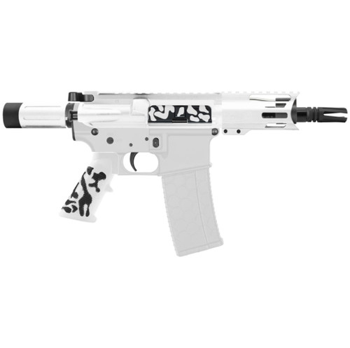MCS AR-15 5.56 NATO 5'' PISTOL KIT - BILLET UPPER WITH 4'' HANDGUARD C CUT - CERAKOTE BRIGHT WHITE CAMO  MCS AR-15 5.56 NATO 5'' PISTOL KIT - BILLET UPPER WITH 4'' HANDGUARD C CUT - CERAKOTE BRIGHT WHITE CAMO