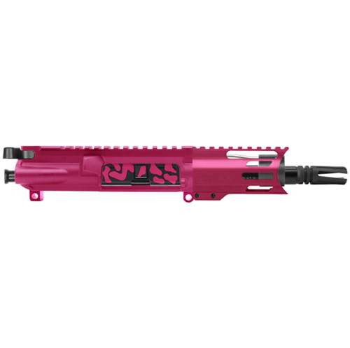 MCS AR-15 5.56 NATO 5'' PISTOL UPPER - BILLET UPPER WITH 4'' HANDGUARD C CUT - CERAKOTE PINK CAMO  MCS AR-15 5.56 NATO 5'' PISTOL UPPER - BILLET UPPER WITH 4'' HANDGUARD C CUT - CERAKOTE PINK CAMO