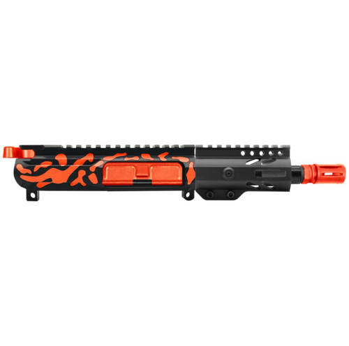 MCS AR-15 5.56 NATO 5'' PISTOL UPPER - BILLET UPPER WITH 4'' SUPER SLIM FREE FLOAT HANDGUARD - CERAKOTE ORANGE CAMO  MCS AR-15 5.56 NATO 5'' PISTOL UPPER - BILLET UPPER WITH 4'' SUPER SLIM FREE FLOAT HANDGUARD - CERAKOTE ORANGE CAMO