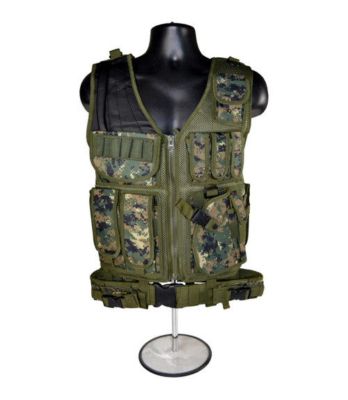 MCS Tactical Multi Function Vest - Camouflage Digital Green  MCS Tactical Multi Function Vest - Camouflage Digital Green