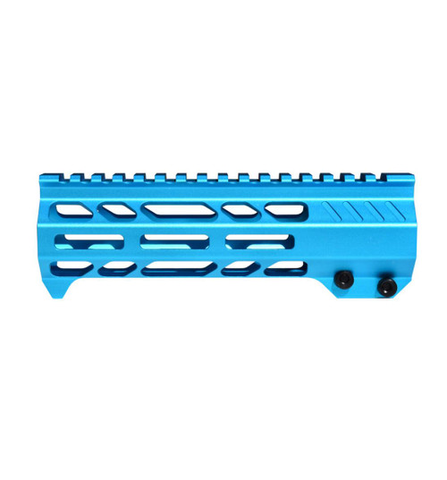 MCS 7" Blue M-LOK Free Float Handguard with Integrated Hand Stop for 223/5.56 Uppers  MCS 7" Blue M-LOK Free Float Handguard with Integrated Hand Stop for 223/5.56 Uppers