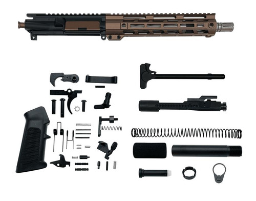 MCS AR-15 5.56 Nato 10.5″ Pistol Upper Complete Build Kits ( Assembled S.S Barrel Upper ) – Bronze 