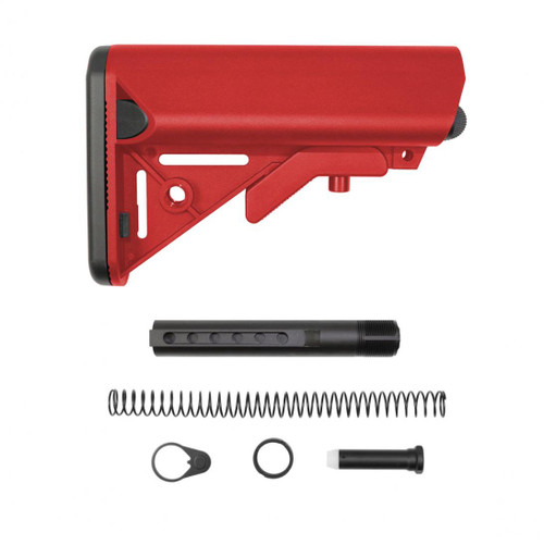 MCS AR-15 SOPMOD Stock Mil-Spec 6-Position Collapsible Buffer Tube Kit - Cerakote Red  MCS AR-15 SOPMOD Stock Mil-Spec 6-Position Collapsible Buffer Tube Kit - Cerakote Red