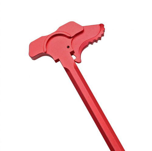 MCS AR-15 Tactical "BAT" Style Charging Handle w/ Oversized Latch Non-Slip - Red 