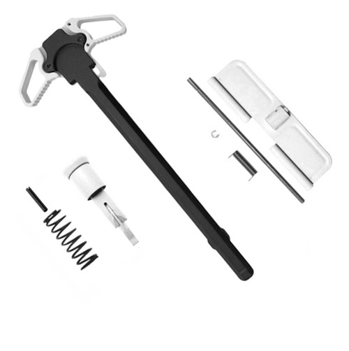 MCS AR-15 Charging Handle Ambidextrous Forward Assist and Ejection Cover Door - Cerakote Bright White 