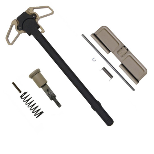 MCS AR-15 Charging Handle Ambidextrous Forward Assist and Ejection Cover Door - Cerakote Flat Dark Earth 