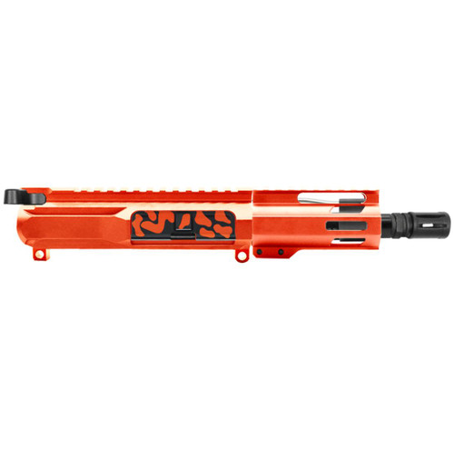 MCS AR-15 5.56 NATO 5'' PISTOL KIT - SIDE CUT BILLET UPPER WITH 4''HANDGUARD - CERAKOTE CAMO ORANGE  MCS AR-15 5.56 NATO 5'' PISTOL KIT - SIDE CUT BILLET UPPER WITH 4''HANDGUARD - CERAKOTE CAMO ORANGE