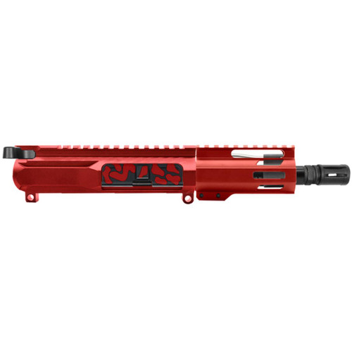 MCS AR-15 5.56 NATO 5'' PISTOL KIT - SIDE CUT BILLET UPPER WITH 4'' HANDGUARD - CERAKOTE CAMO RED  MCS AR-15 5.56 NATO 5'' PISTOL KIT - SIDE CUT BILLET UPPER WITH 4'' HANDGUARD - CERAKOTE CAMO RED