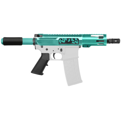 MCS AR-15 5.56 NATO 5'' PISTOL KIT - SIDE CUT BILLET UPPER WITH 4'' HANDGUARD - CERAKOTE CAMO RGB 