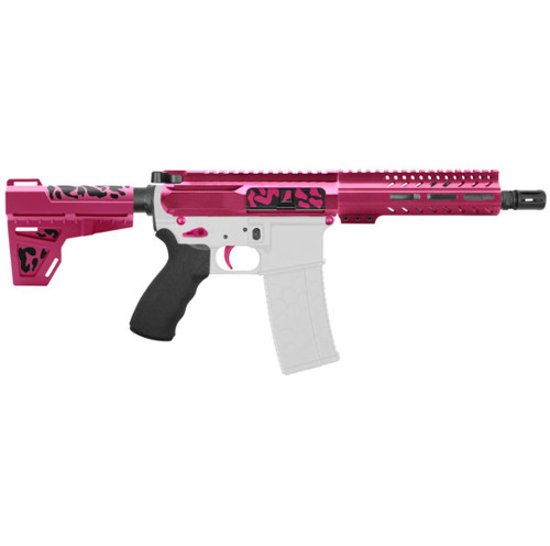 MCS AR-15 5.56 NATO 7.5'' PISTOL KIT - SIDE CUT BILLET UPPER WITH 7'' HANDGUARD - CERAKOTE CAMO PINK  MCS AR-15 5.56 NATO 7.5'' PISTOL KIT - SIDE CUT BILLET UPPER WITH 7'' HANDGUARD - CERAKOTE CAMO PINK