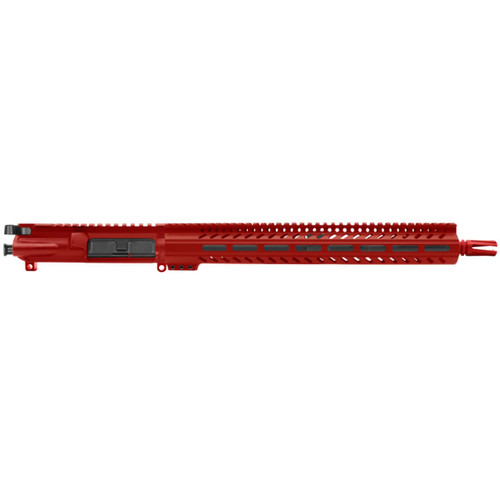 MCS AR-15 5.56 NATO 16" CARBINE UPPER ASSEMBLY WITH 15" M-LOK SUPER SLIM FREE FLOAT HANDGUARD - CERAKOTE RED 