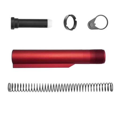 MCS Anodized Red Mil-Spec 6-Position Buffer Tube kit  MCS Anodized Red Mil-Spec 6-Position Buffer Tube kit