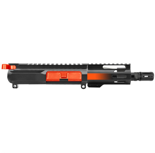 MCS AR-15 5.56 NATO 5'' PISTOL UPPER - SIDE CUT BILLET UPPER WITH 4'' HANDGUARD - CERAKOTE GRADIENT ORANGE 