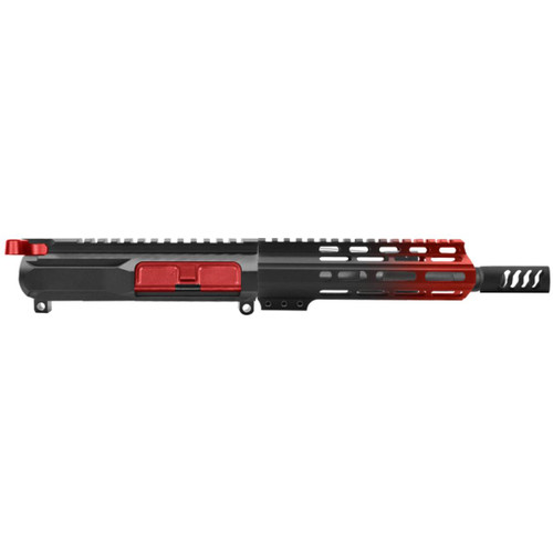 MCS AR-15 5.56 NATO 7.5'' PISTOL UPPER - SIDE CUT BILLET UPPER WITH 7'' HANDGUARD - CERAKOTE GRADIENT RED 