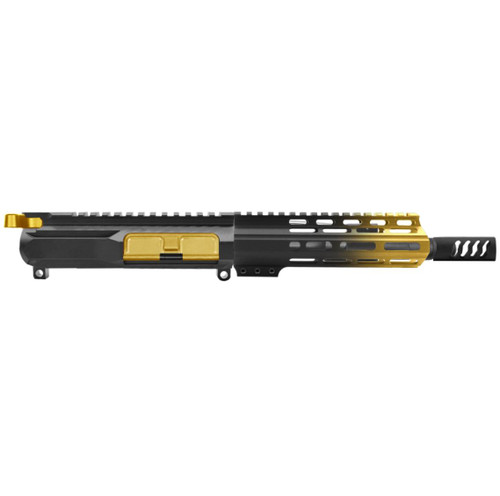 MCS AR-15 5.56 NATO 7.5'' PISTOL UPPER - SIDE CUT BILLET UPPER WITH 7'' HANDGUARD - CERAKOTE GRADIENT GOLD 
