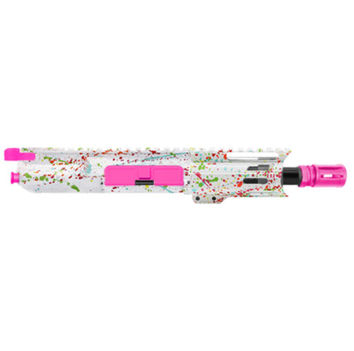 MCS AR-15 5.56 NATO 5'' PISTOL UPPER WITH 4'' HANDGUARD - CERAKOTE SPLATTER - PINK  MCS AR-15 5.56 NATO 5'' PISTOL UPPER WITH 4'' HANDGUARD - CERAKOTE SPLATTER - PINK