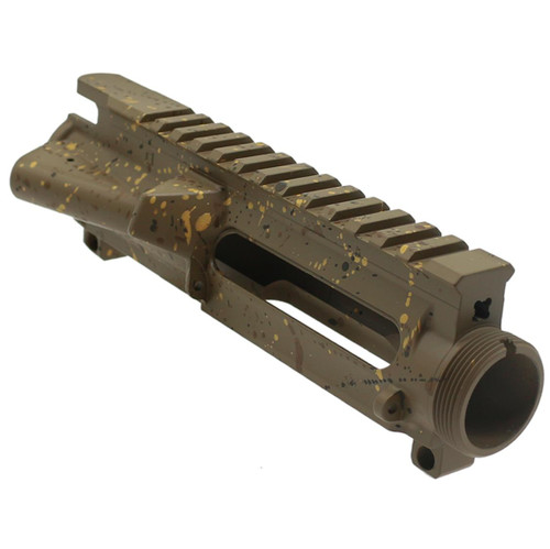 MCS AR-15 Mil-Spec Upper Receiver - Cerakote Splatter - Base FDE - Burnt Bronze - OD Green - Gold 