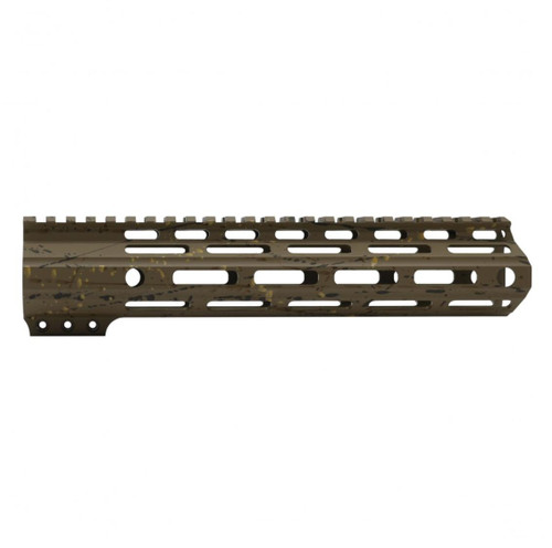 MCS AR-15 M-LOK 10" ANGLE CUT CLAMP ON HANDGUARD - BASE FDE - PATTERN - BBR - ODG - GOLD - CERAKOTE SPLATTER 