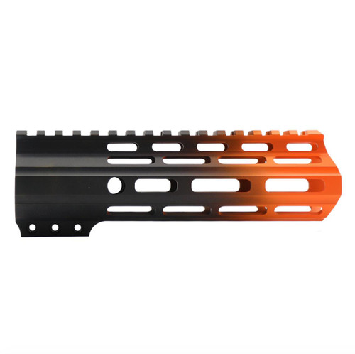 MCS AR-15 7" ANGLE CUT CLAMP ON M-LOK HANDGUARD - CERAKOTE GRADIENT - BASE BLACK - ORANGE 