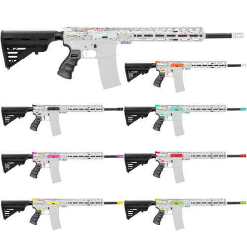 MCS AR-15 5.56 NATO 16'' CARBINE KIT - FORGED UPPER WITH 12" Angle Cut Clamp on M-Lok Handguard - CERAKOTE WHI SPLATTER  MCS AR-15 5.56 NATO 16'' CARBINE KIT - FORGED UPPER WITH 12" Angle Cut Clamp on M-Lok Handguard - CERAKOTE WHI SPLATTER
