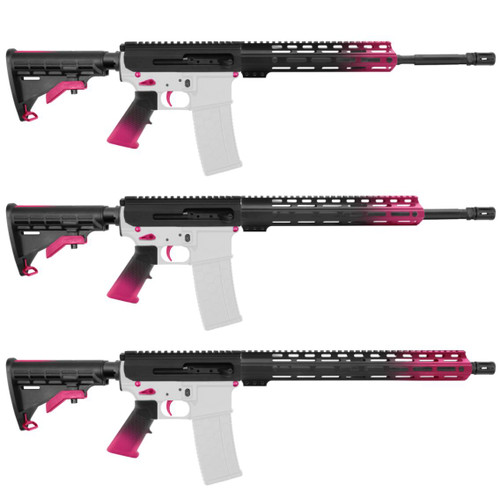 MCS AR-15 5.56 NATO 16" SIDE-CHARGING CARBINE KIT WITH M-LOK HANDGUARD LENGTH OPTION - CERAKOTE GRADIENT PINK 