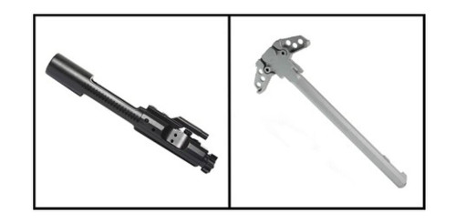 MCS AR-15 5.56 COMPLETE BOLT CARRIER GROUP AND AR-15 AMBI CHARGING HANDLE COMBO - SILVER  MCS AR-15 5.56 COMPLETE BOLT CARRIER GROUP AND AR-15 AMBI CHARGING HANDLE COMBO - SILVER