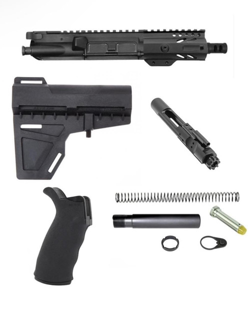 MCS AR-15 300BO Blade 5" Build Kit - Built Upper - Brace - BCG - Grip - Pistol Buffer Kit - Black  MCS AR-15 300BO Blade 5" Build Kit - Built Upper - Brace - BCG - Grip - Pistol Buffer Kit - Black
