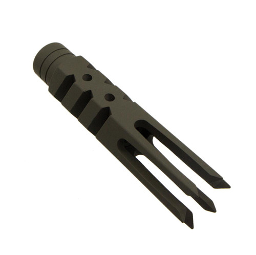 MCS AR-15/.223/5.56 Extended Length 4" Zombie Slayer Muzzle Brake - Cerakote OD Green  MCS AR-15/.223/5.56 Extended Length 4" Zombie Slayer Muzzle Brake - Cerakote OD Green