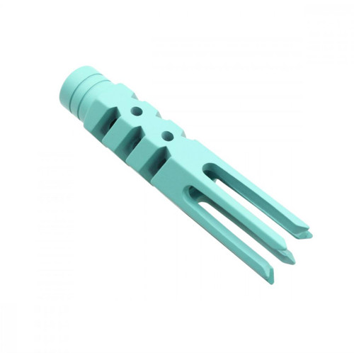 MCS AR-15/.223/5.56 Extended Length 4" Zombie Slayer Muzzle Brake - Cerakote Robins Egg  MCS AR-15/.223/5.56 Extended Length 4" Zombie Slayer Muzzle Brake - Cerakote Robins Egg