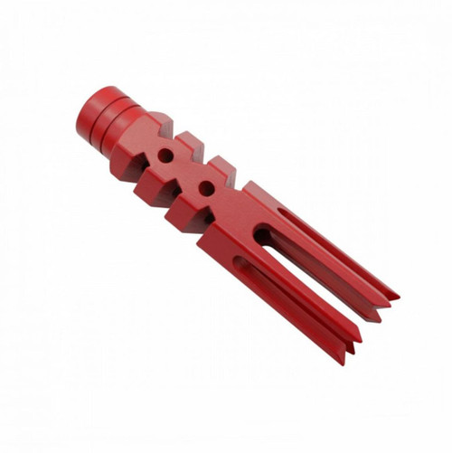 MCS AR-15/.223/5.56 Extended Length 4" Zombie Slayer Muzzle Brake - Cerakote Red  MCS AR-15/.223/5.56 Extended Length 4" Zombie Slayer Muzzle Brake - Cerakote Red