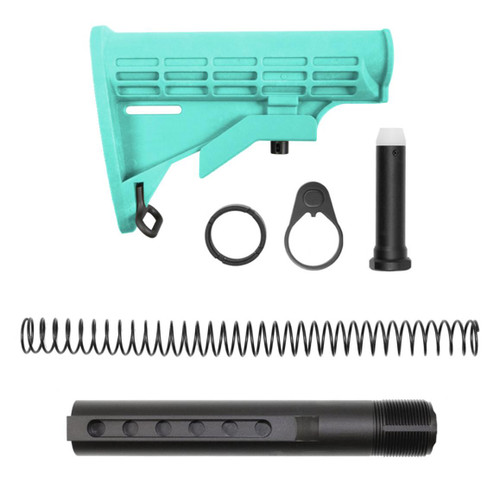 MCS AR-15 .223/5.56 Collapsible Carbine Stock - W/ 6-Position Buffer Tube Kit - Mil-Spec - Cerakote RBG 