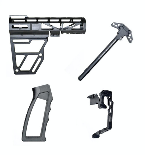 MCS AR-15 Skeletonized Ambidextrous Combo Kit - .223/5.56 - Black  MCS AR-15 Skeletonized Ambidextrous Combo Kit - .223/5.56 - Black