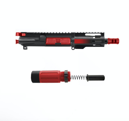 MCS AR-15 5.56 NATO 5'' PISTOL UPPER - FORGED UPPER WITH 3.5 SHORT BUFFER SYSTEM - CERAKOTE GRADIENT RED 