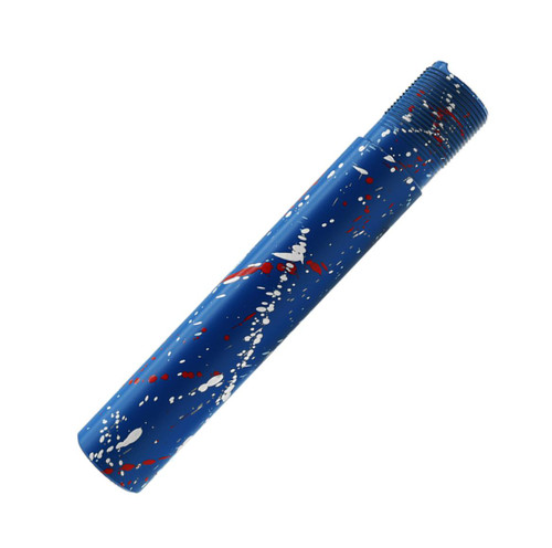 MCS AR-15 Pistol Buffer Tube - Base Blue Flame - Pattern - Bright White - Red - Cerakote Splatter  MCS AR-15 Pistol Buffer Tube - Base Blue Flame - Pattern - Bright White - Red - Cerakote Splatter