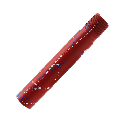 MCS AR-15 Pistol Buffer Tube - Base Red - Pattern - Blue Flame - Bright White - Cerakote Splatter  MCS AR-15 Pistol Buffer Tube - Base Red - Pattern - Blue Flame - Bright White - Cerakote Splatter