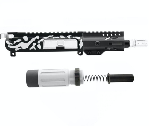 MCS AR-15 5.56 NATO CAMO V2 5'' PISTOL UPPER - FORGED UPPER WITH 3.5 SHORT BUFFER SYSTEM - CERAKOTE WHITE 