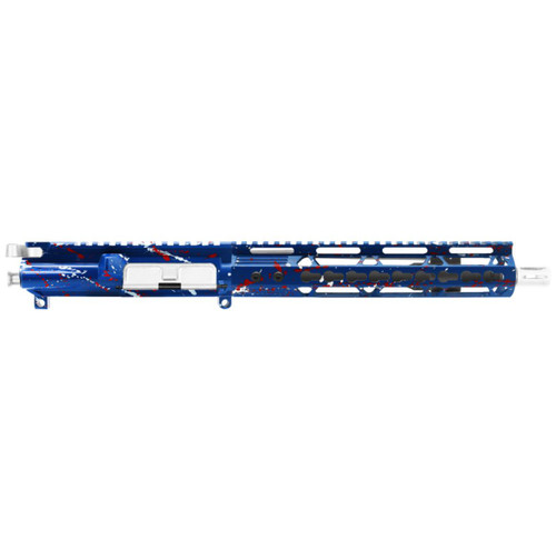 MCS AR-15 5.56 NATO 10.5'' SPLAT PISTOL UPPER - FORGED UPPER W/ 10" Handguard - CERAKOTE BLU-RW SPLATTER - BIRGHT WHITE  MCS AR-15 5.56 NATO 10.5'' SPLAT PISTOL UPPER - FORGED UPPER W/ 10" Handguard - CERAKOTE BLU-RW SPLATTER - BIRGHT WHITE