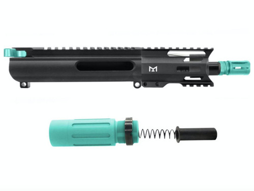MCS AR-15 5.56 NATO 5'' SLICK SIDE PISTOL UPPER - FORGED UPPER WITH 3.5 SHORT BUFFER SYSTEM - CERAKOTE ROBINS EGG 
