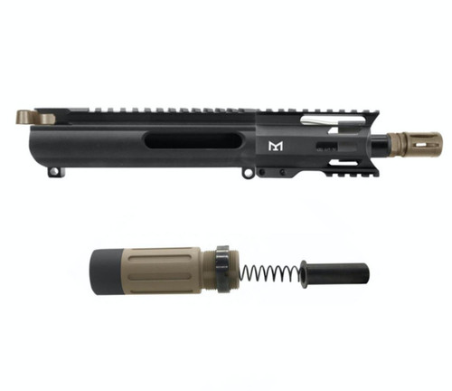 MCS AR-15 5.56 NATO 5'' SLICK SIDE PISTOL UPPER - FORGED UPPER WITH 3.5 SHORT BUFFER SYSTEM - CERAKOTE FDE 